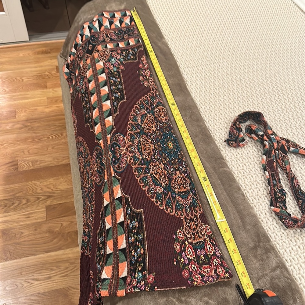 Farm Rio Anthropologie long burgundy knit maxi skirt - Picture 7 of 7
